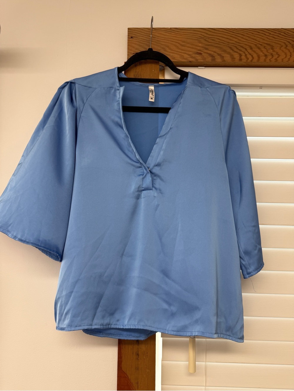ePretty Sky Blue V-Neck Women's Blouse